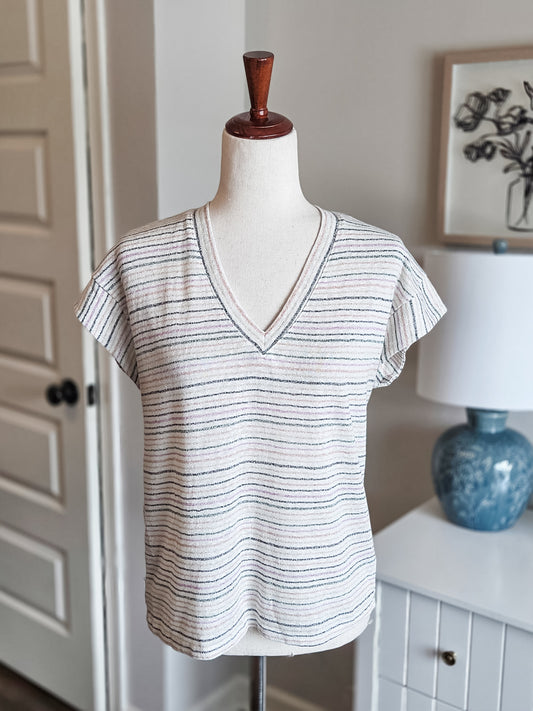 Striped Sparkly Top L