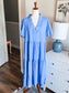 Blue Tiered Midi Dress XL