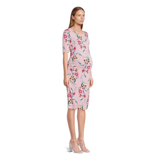 Pink Floral Maternity Dress L