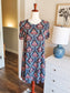 Navy Floral Dress M