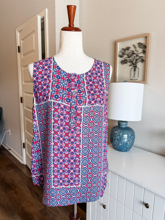 Pink Blue Print Tank M