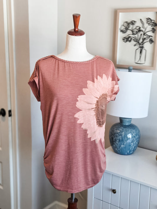 Pink Sunflower Top S