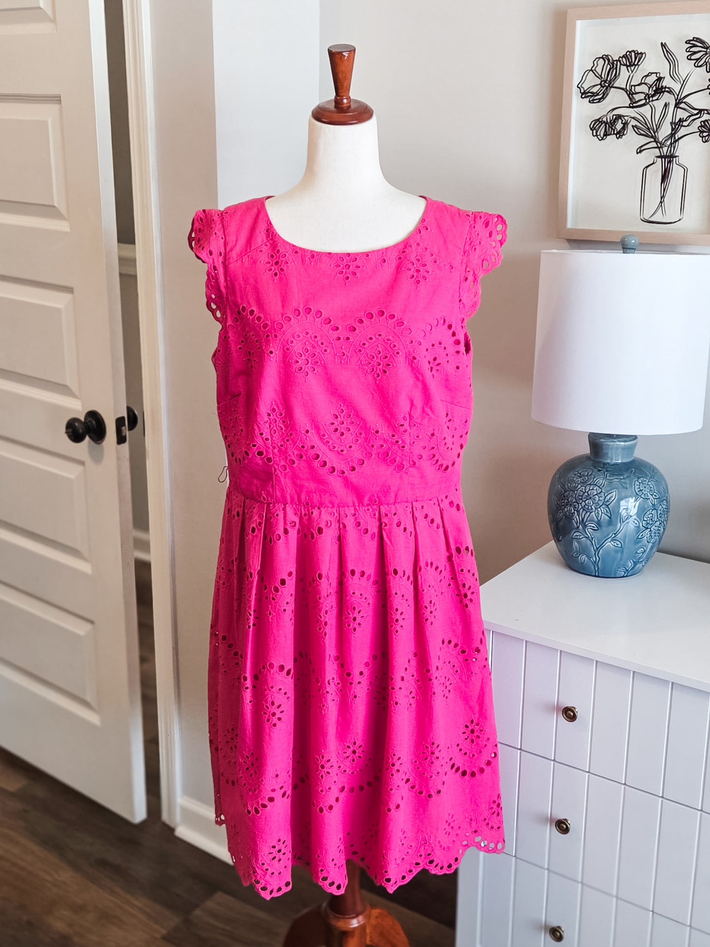 Magenta Eyelet Dress 12/14