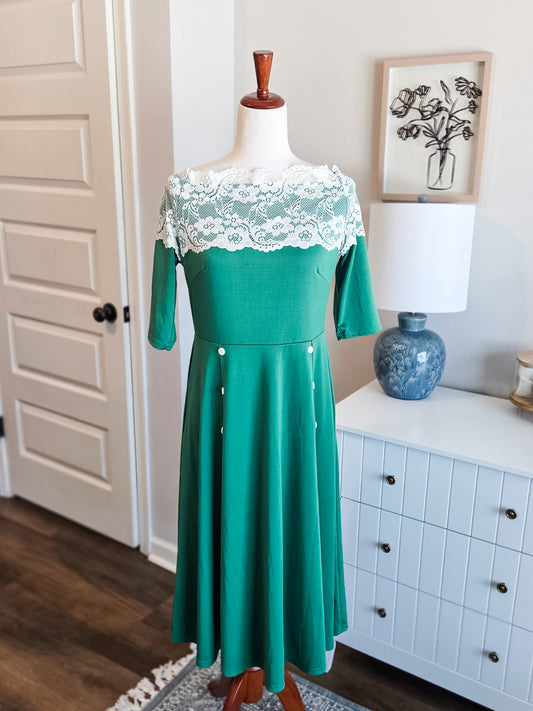 Green Retro Dress M/L