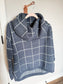 Navy and White Checked Sweater