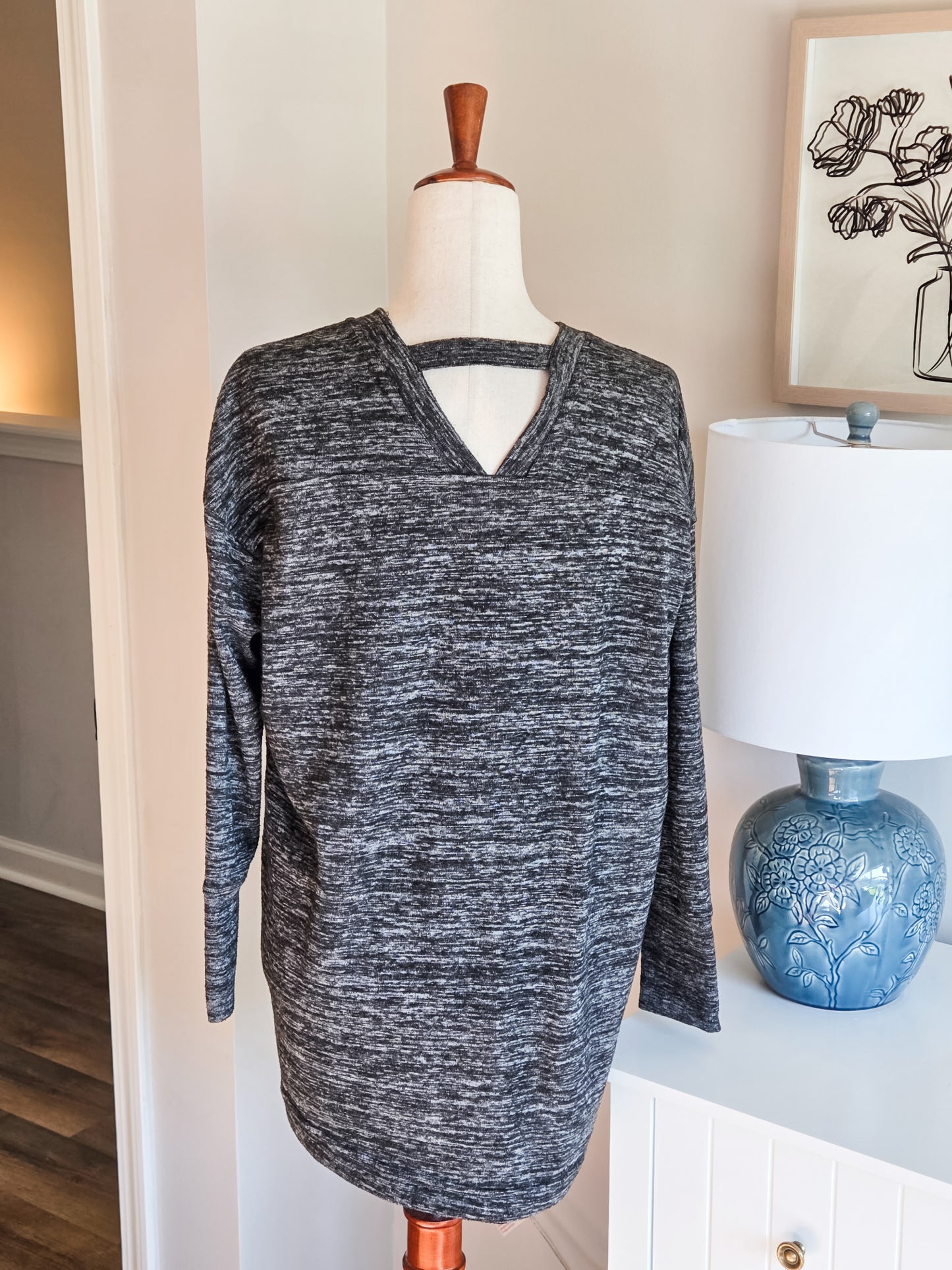 Black Heathered Cardigan S