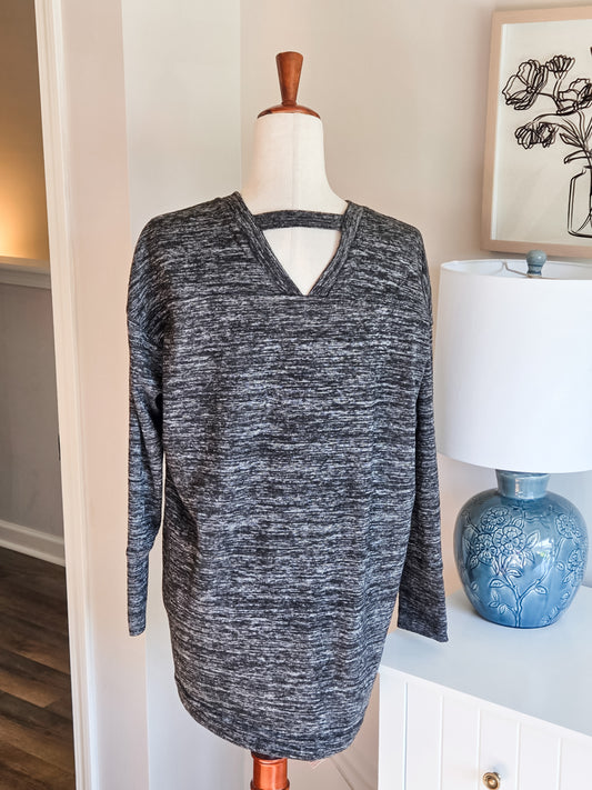 Black Heathered Cardigan S