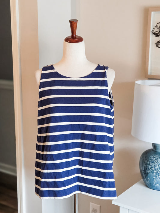 Navy Striped Tank M