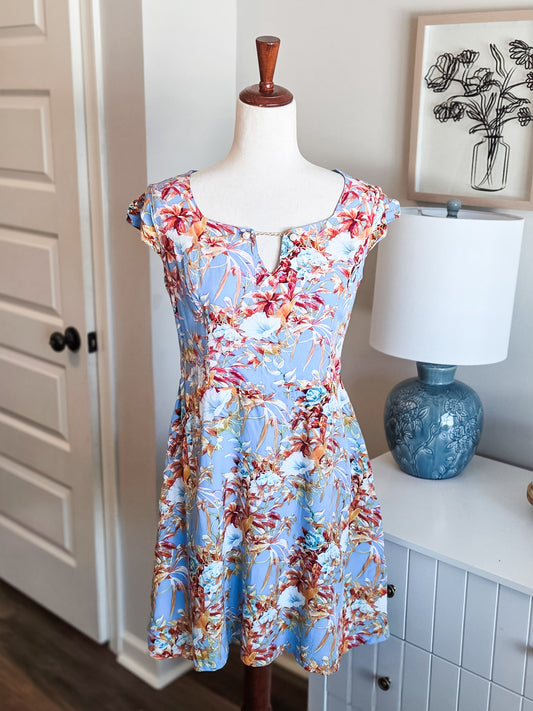Blue Floral Dress S