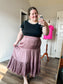 Tiered Skirt :: Mauve+Olive