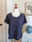 Navy Polka Dot Top L