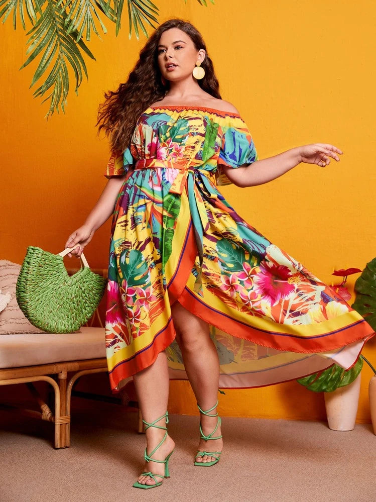 Tropical Print Dress XL/1X