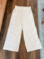 White Black Striped Pants L/XL