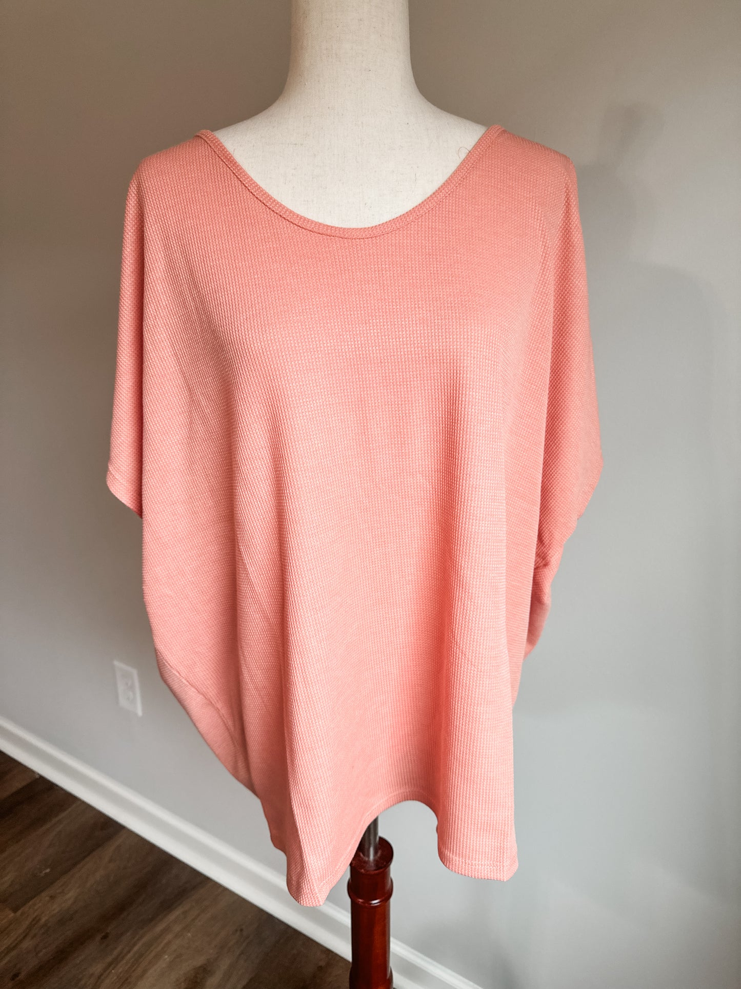 Pink Textured Top 1X