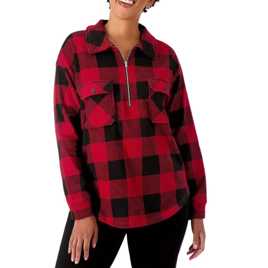 Buffalo Plaid Quarter Zip 3X