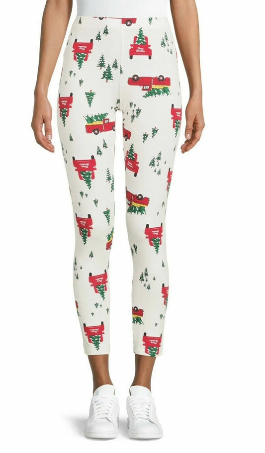 Red Truck Christmas Leggings L/XL