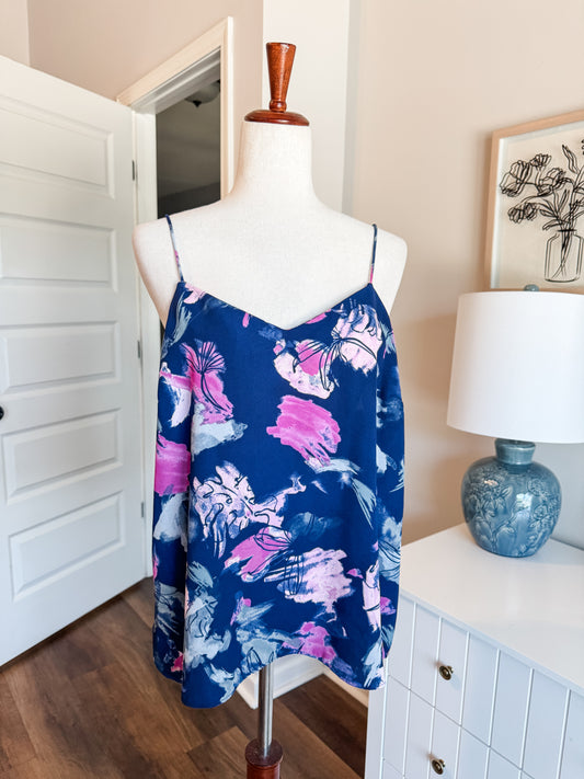 Navy Purple Print Tank M