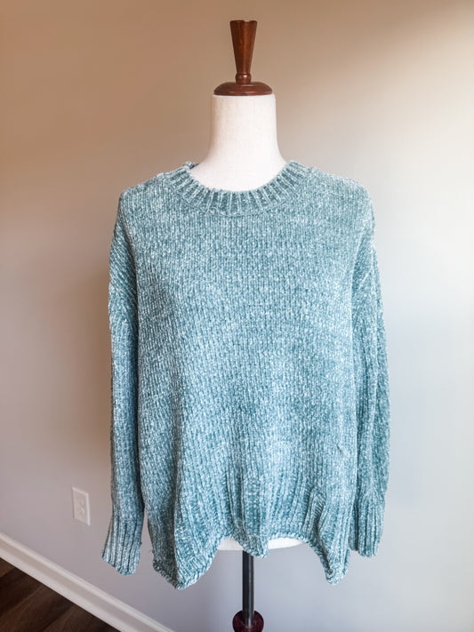 Teal Chenille Sweater XL