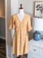 Yellow Floral Wrap Dress M