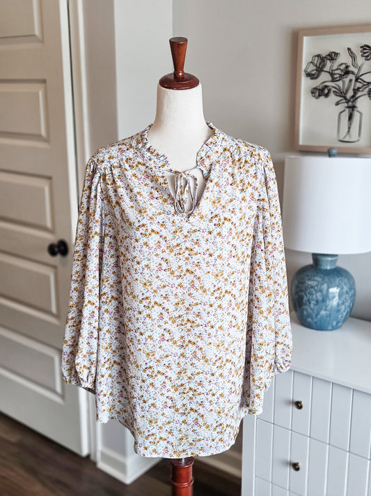 Multi Color Floral Blouse 2X