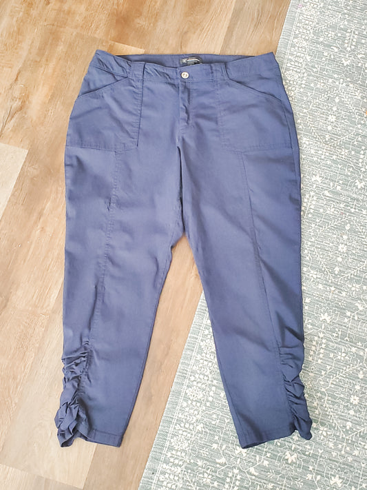 Navy Ruched Pants 16