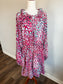 Fuchsia Teal Print Dress 3X