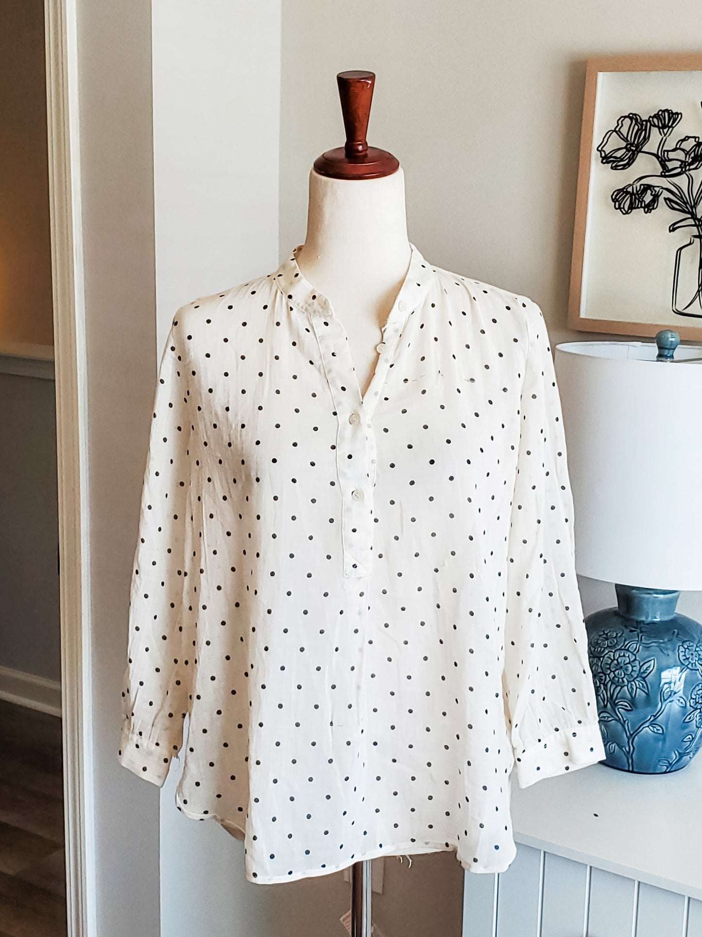 Cream Polka Dot Blouse S