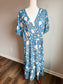 Blue Floral Maxi Wrap Dress XL