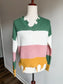 Colorblock Cropped Sweater L