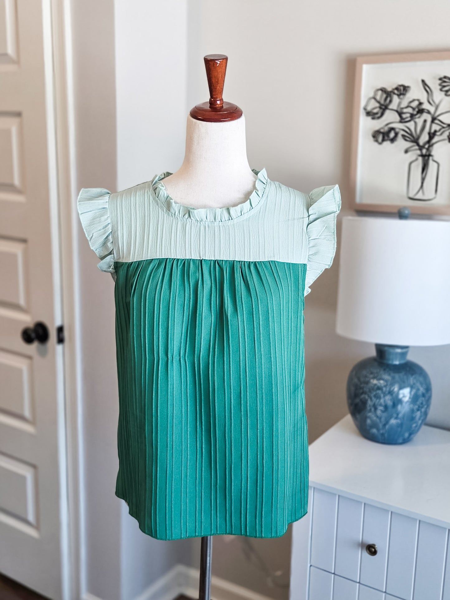 Green Two Tone Top S