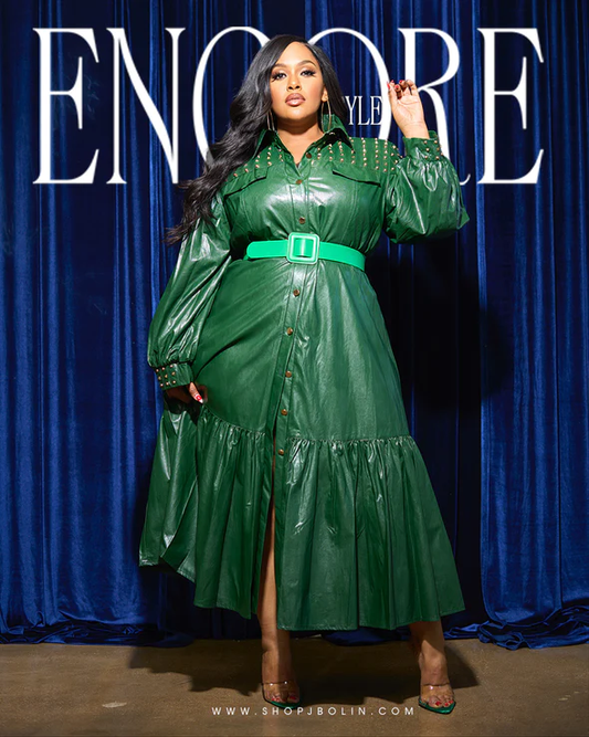 Green Faux Leather Maxi Dress 18