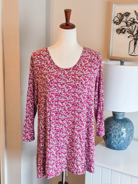 Pink Purple Floral Top M