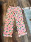 Pink Lemon Print Lounge Pants XS