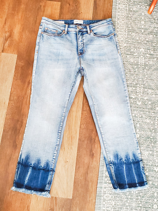 Mid Rise Straight Crop Jeans 8