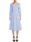 Blue White Cotton Gingham Dress L