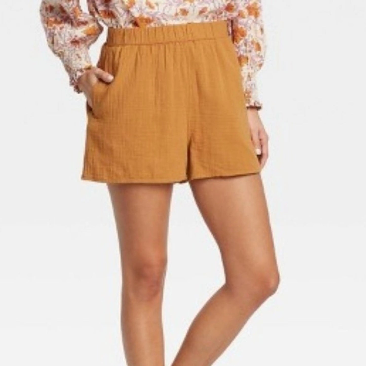 Mustard Cotton Shorts S