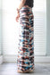 Coral Blue Black Maxi Skirt M