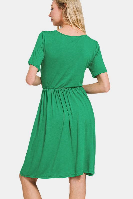 NEW Kelly Green V Neck Dress
