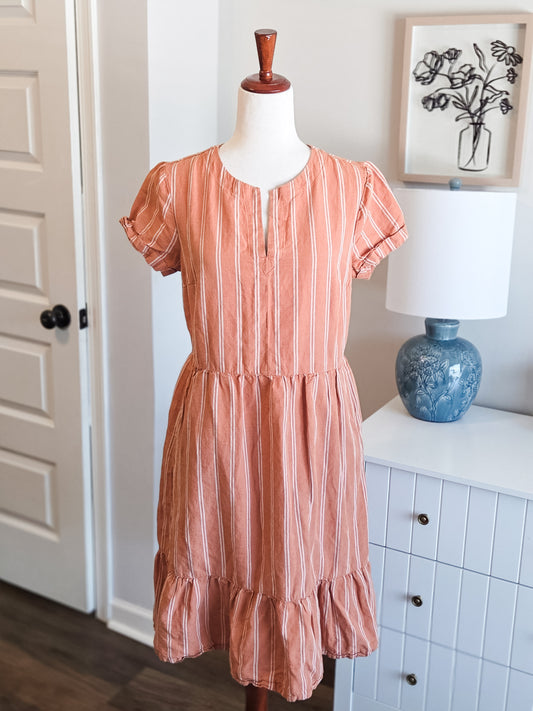 Orange Striped Dress S
