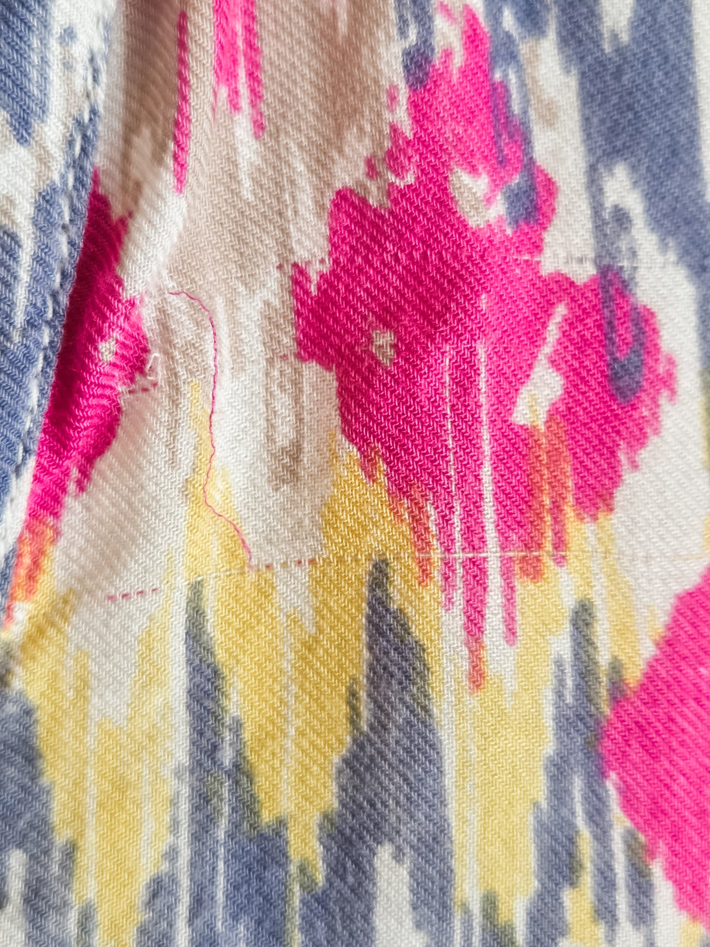 Blue Pink Orange Yellow Print Top L/XL