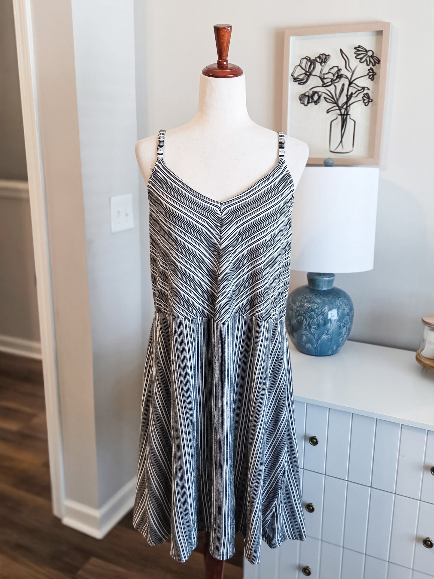 Black White Striped Sundress XL/XXL