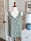 Green Floral Tank M