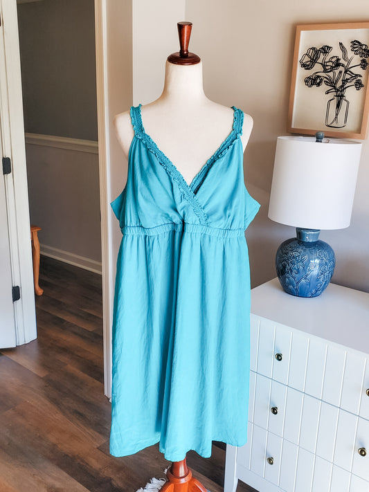 Turquoise V Neck Dress 18/20
