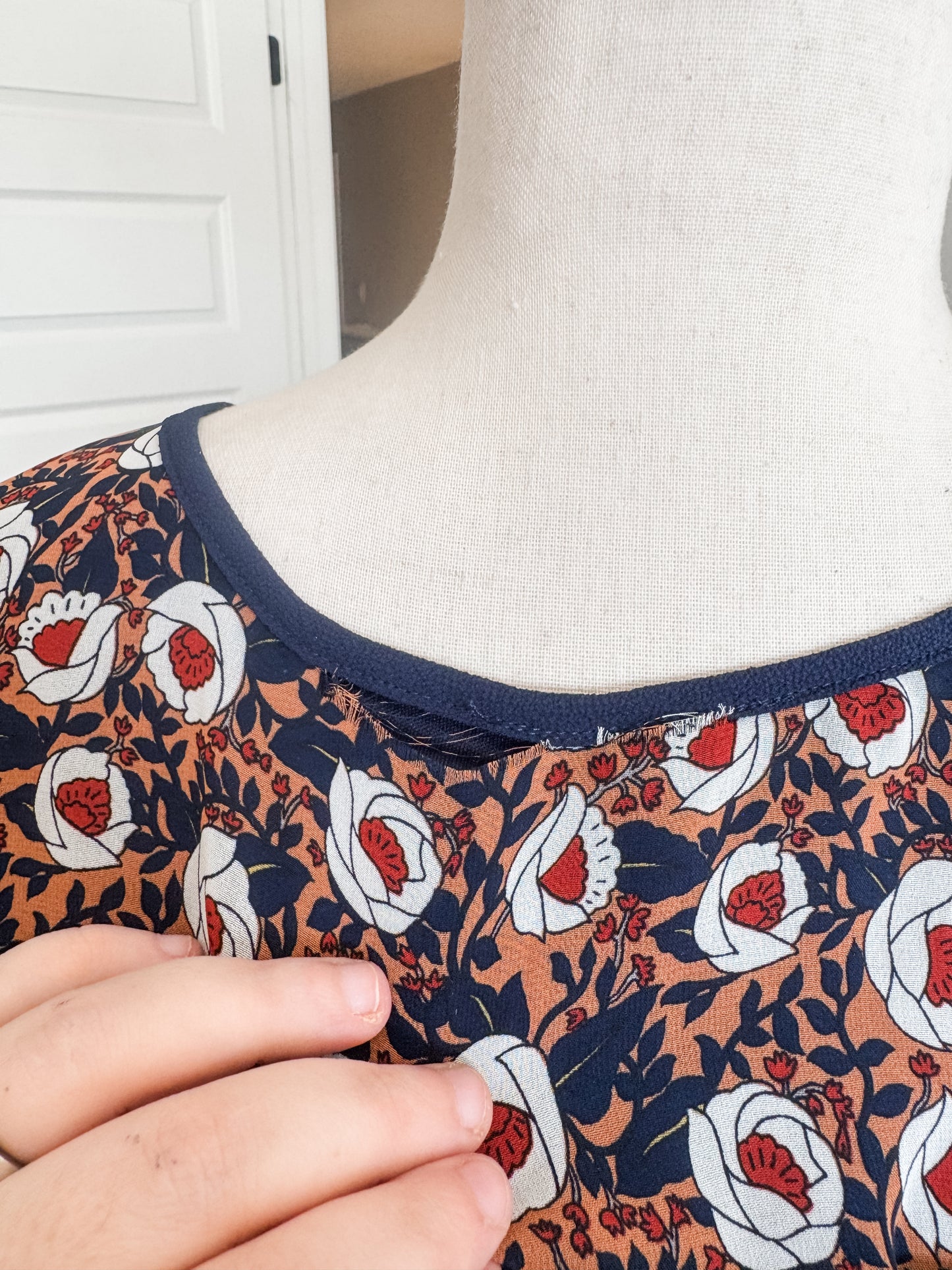 Navy Rust Print Top XLP