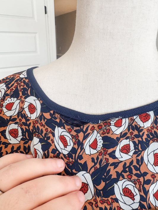 Navy Rust Print Top XLP