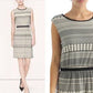 Cream Black Print Dress M