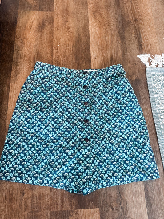 Blue Teal Floral Golf Skort 10/12
