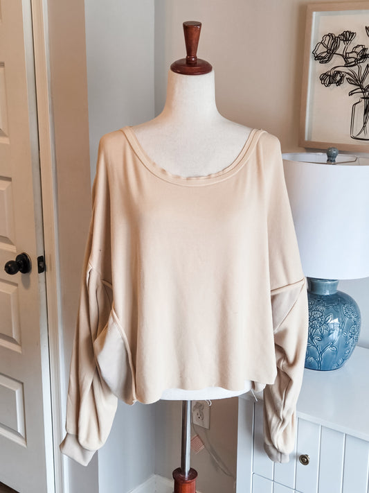 Cream Cropped Pullover L
