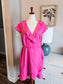 Pink V Neck Dress 12