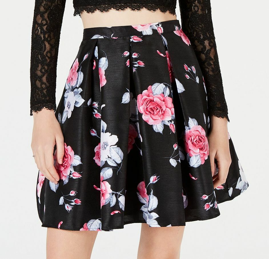 Black Floral Skirt 4/6